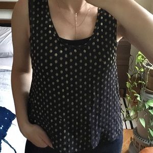 Ganni sheer metallic dot tank